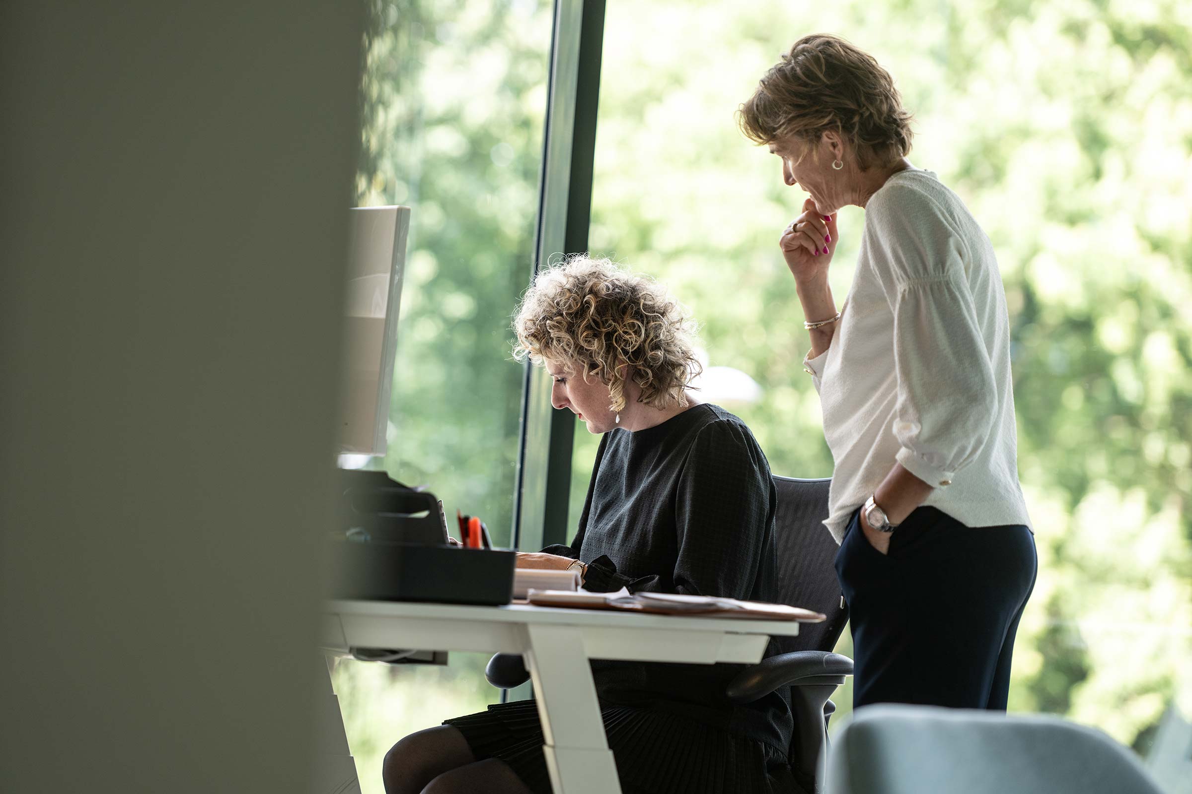 Werknemers van CTS overleggen